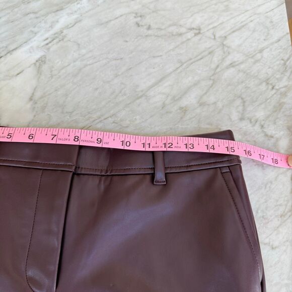 Talbots FAUX LEATHER STRAIGHT ANKLE PANTS burgundy size 8P NWT - Picture 8 of 11